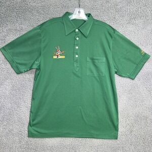 VTG Bugs Bunny x Pro Celebrity Shirt Mens Sz L Green‎ Polo Boxing Looney Tunes